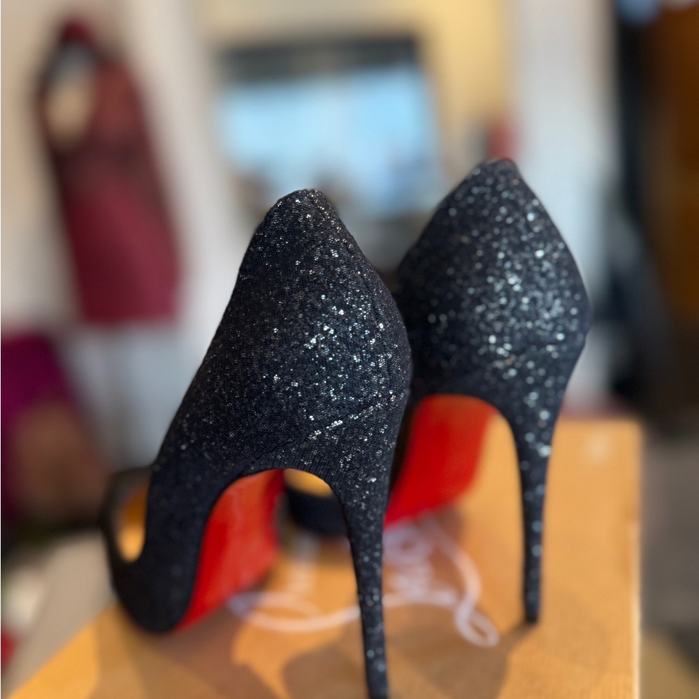 Christian Louboutin Heels Black Glitter 38 - Picture 5 of 5